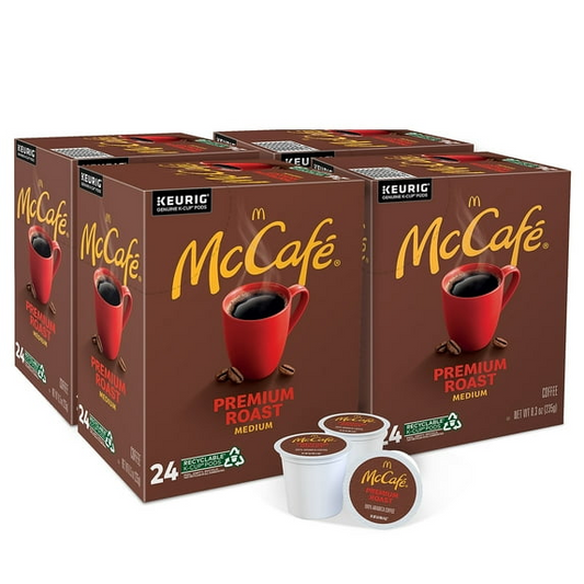 (4 pack) McCafe, Premium Roast Coffee K-Cup Coffee Pods, Medium Roast, 96 Count (4 Packs of 24)