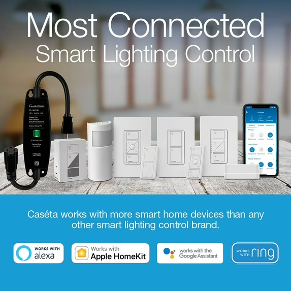 Lutron Caseta Wireless Smart Lighting Dimmer Switch Starter Kit