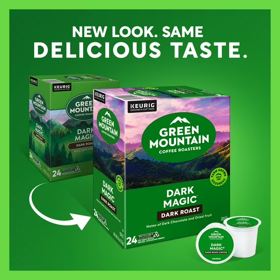 (4 pack) Green Mountain Coffee Roasters, Dark Magic Dark Roast K-Cup Coffee Pods, 24 Count