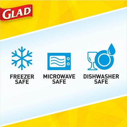 Glad Food Storage Containers - Tall Entree Container - 42 oz - 3 Containers