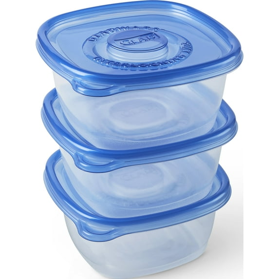 Glad Food Storage Containers - Tall Entree Container - 42 oz - 3 Containers