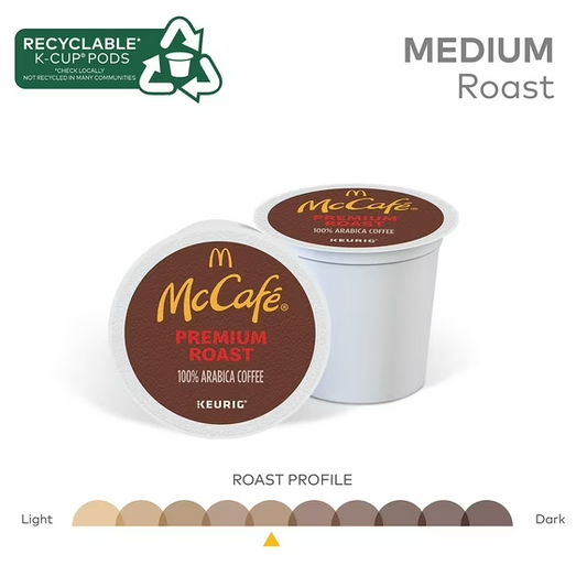 (4 pack) McCafe, Premium Roast Coffee K-Cup Coffee Pods, Medium Roast, 96 Count (4 Packs of 24)