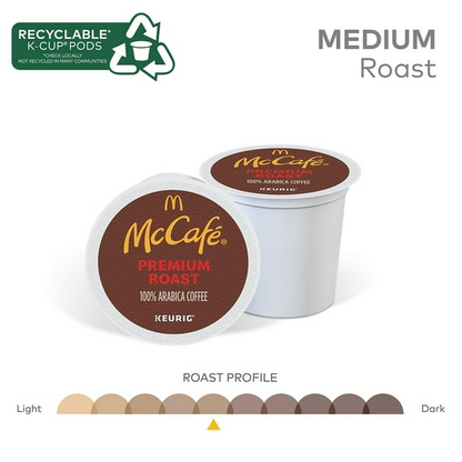 (4 pack) McCafe, Premium Roast Coffee K-Cup Coffee Pods, Medium Roast, 96 Count (4 Packs of 24)